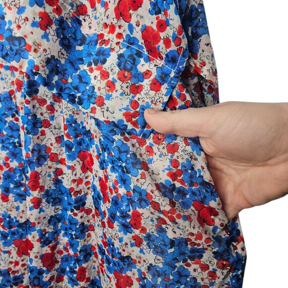 CARON CALLAHAN Selma Maxi Dress Floral Short Sleeve Cotton Voile Posy Small - Picture 5 of 16